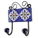 Navy Blue Tiny Flower Ceramic Tile Hook Online